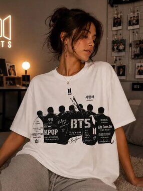 BTS Silhouette Crew T-Shirt K-Pop Band Graphic Tee